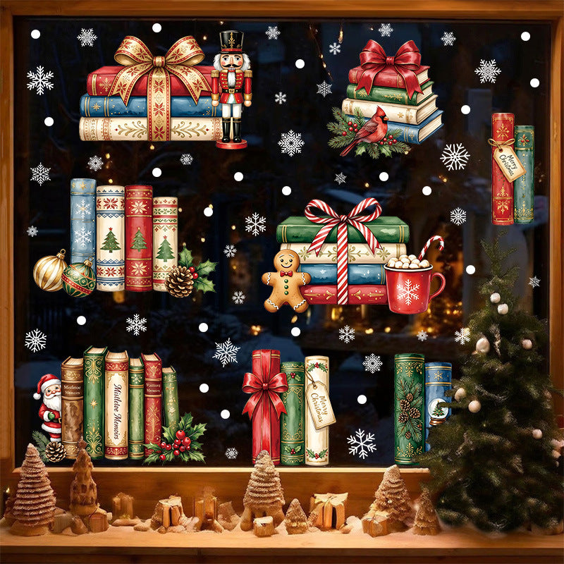 Christmas Snowflake Window Clings PVC Static Stickers for Holiday Party Home Decor