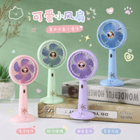 Portable Handheld Desk Fan with Base, USB Rechargeable Mini Fan for Students, Office, and Outdoor Use