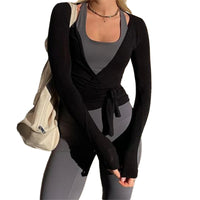 Women's Long Sleeve Knitted Sport Top