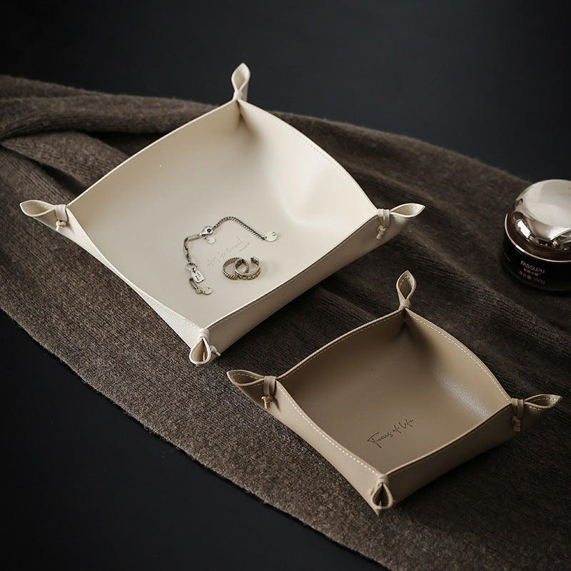 Luxury Leather Storage Tray for Entryway, Living Room, Coffee Table, and Desktop Organization