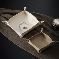 Luxury Leather Storage Tray for Entryway, Living Room, Coffee Table, and Desktop Organization