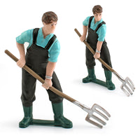 Farm Ranch Figure Model Set - Shepherd, Farmer, Veterinarian, Patrolman Figurines for Sand Table Decor