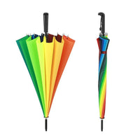 16-Rib Straight Rainbow Sun Umbrella Waterproof Long Handle Car Umbrella Business Umbrella