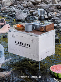 Outdoor Folding Storage Box with Table Function for Camping and Car Trunk Organization