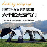Alltel Automatic Pop-Up 6-12 Person Blackout Tent with Aluminum Poles, Two Rooms and One Living Area, Sun Protection and Rainproof for Camping