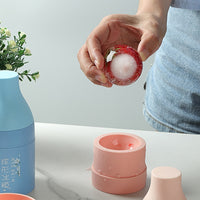 DIY Round Ice Ball Mold for Kids, Food-Grade Plastic Ice Cube Tray with Pattern