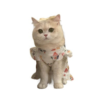 Breathable Summer Cat Dress with Leash Ring for Small Dogs & Cats, Anti-Shedding Pet Princess Skirt