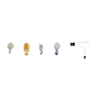 Dollhouse Miniature Alloy Dressing Tools Set - Hair Comb, Mirror, Hair Dryer Accessories