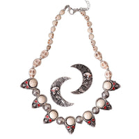 Halloween Dark Style Skull Beaded Necklace and Earring Set