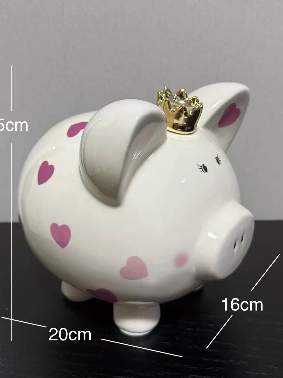 Ceramic Crown Piggy Bank for Kids and Adults