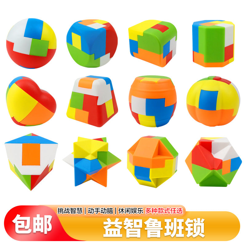 Luban Lock Brain Teaser Puzzle Set for Adults, Stress Relief and Intelligence Development