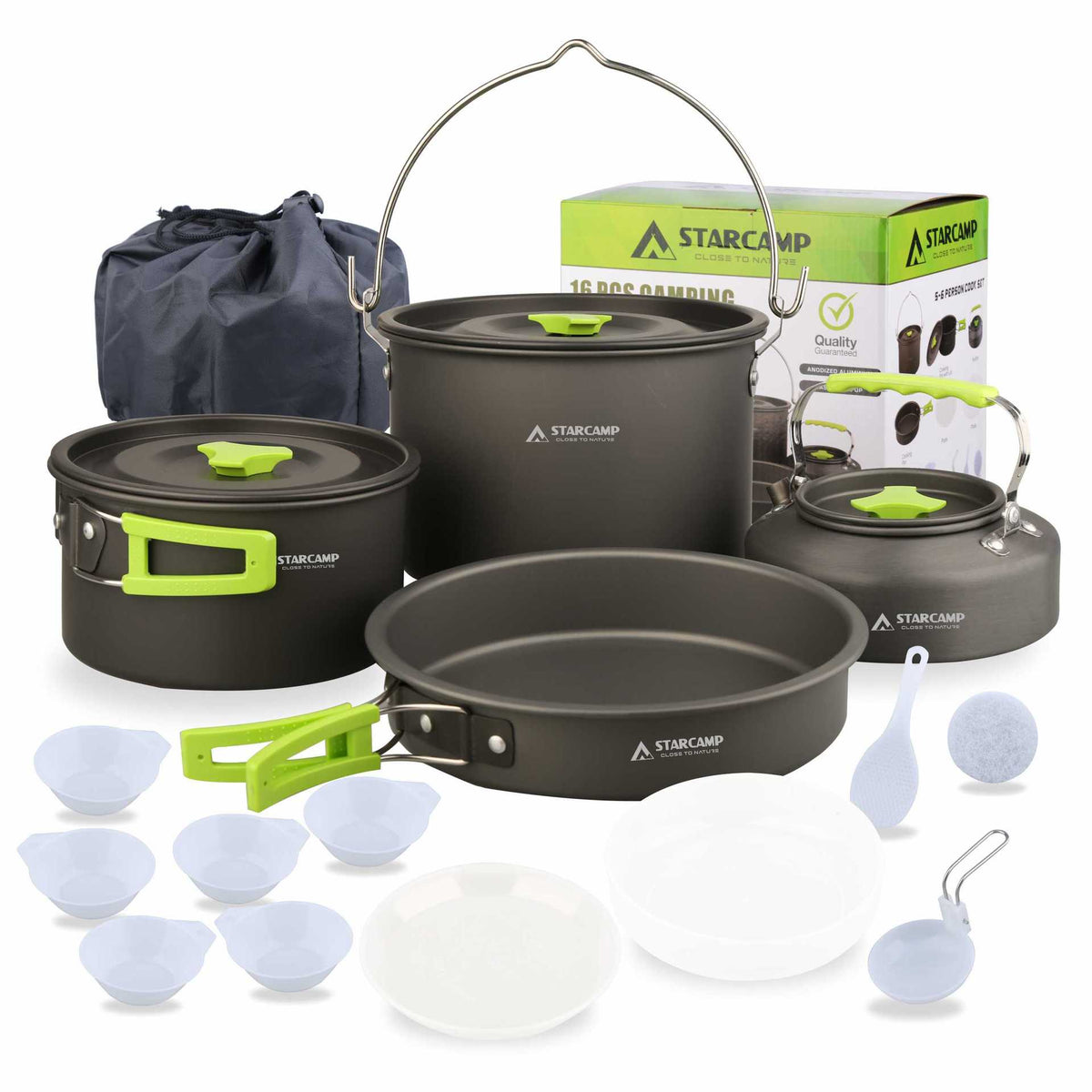 STARCAMP Outdoor Camping Cookware Set Portable Hiking Picnic Pot Pan Kit