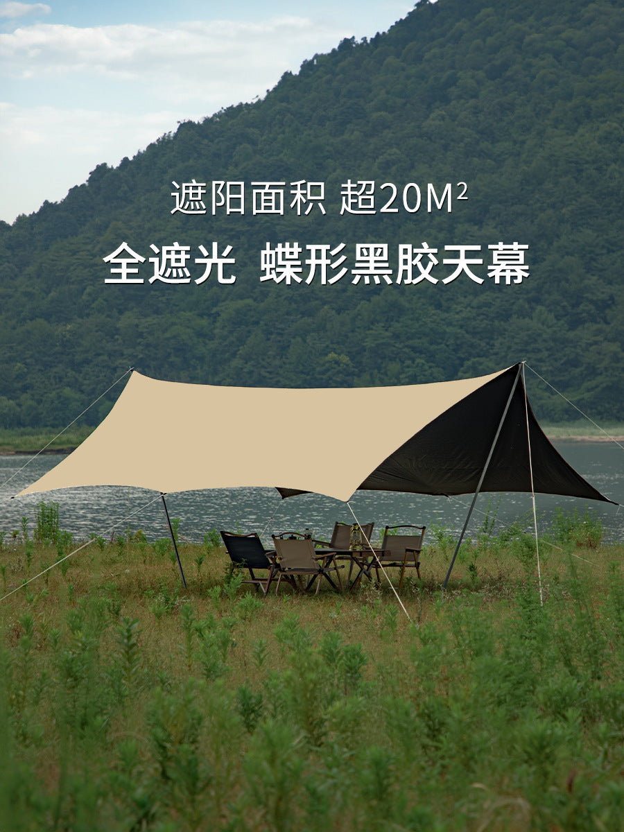 Hexagonal Butterfly Tarp for Outdoor Camping, Sunshade, Picnic, UV Protection