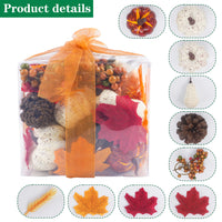 Autumn Harvest Maple Leaf Pumpkin Pinecone Wheat Sheaf Outdoor Decor Gift Box
