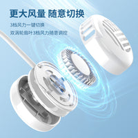 Portable Bladeless Neck Fan, USB Rechargeable, 360-Degree Adjustable, Retractable for Easy Storage