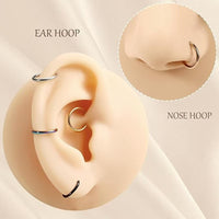316L Stainless Steel Seamless Hoop Ring for Nose, Lip, and Ear Piercings
