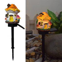 Solar-Powered Resin Animal & House Garden Stake Lights - LED Landscape Decorative Lamps for Yard & Lawn