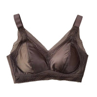 Women's Seamless Lace Latex Bra, Wireless Push-Up, Anti-Sagging, French Style