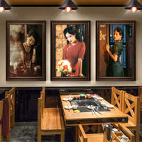 Vintage Shanghai Cheongsam Lady Wall Art for Bars & Restaurants