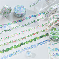 Tangshi PET Glitter Tape, Floral Vine Series for DIY Scrapbooking and Decoration
