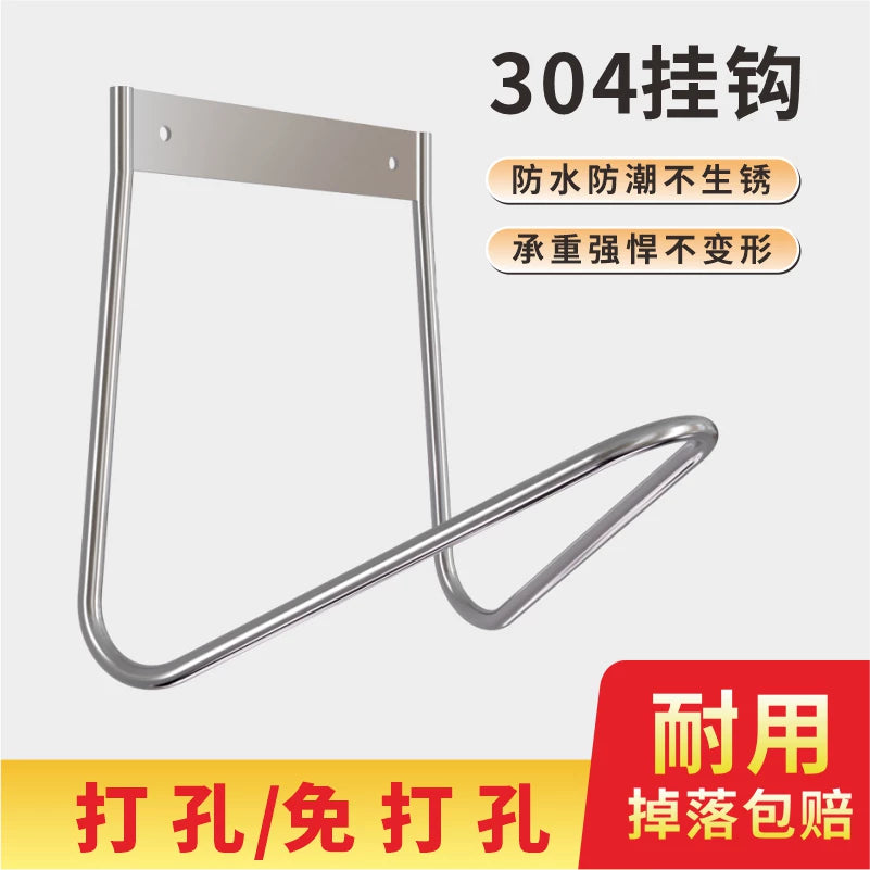 304 Stainless Steel Garden Hose Hanger Wall Mount for Water Pipe, Car Wash Hose, Cable Storage