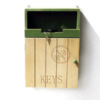 Rustic Wooden Desktop Organizer with Drawers and Compartments for Jewelry, Keys, and Mail