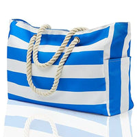Bohemian Striped Canvas Beach Bag Large Capacity Travel Tote Shopping Handbag