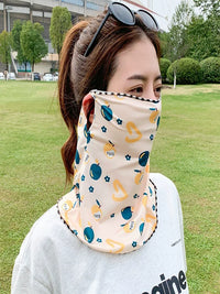 Summer Ice Silk Sun Protection Face Mask with Ear Loops for Cycling and Outdoor Activities
