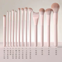 Professional 12-Piece Makeup Brush Set for Beginners - Eyeshadow, Blush, Contour, Nose Shadow, Blending