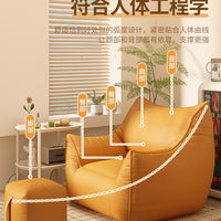 Lazy Sofa Chair with Footrest, Single Recliner for Bedroom Balcony, Tatami Style Lounger