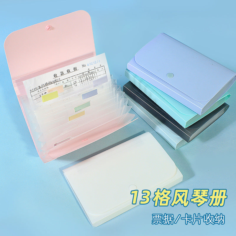 A6 Mini Accordion Document Organizer with Multiple Pockets for Office Receipts and Bills