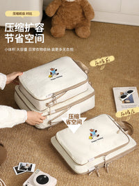 Travel Compression Packing Cubes for Clothes, Waterproof Luggage Organizer Bags for Down Jackets and Underwear