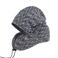 Memory Foam Hooded U-Shaped Travel Pillow with Removable Cover for Neck Support