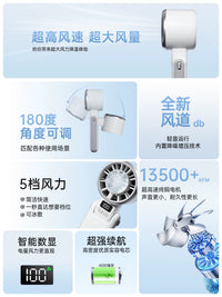Portable Semiconductor Cooling Handheld Fan with High-Speed Turbo and Neckband Function