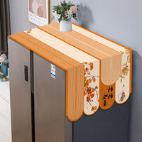 Nordic Style Printed Refrigerator Top Cover Cloth Dust-proof Microwave Oven Cover Towel Universal for Double and Single Door Fridges