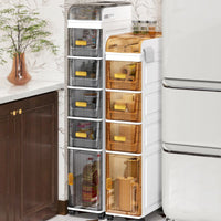 Slim Bathroom Storage Cabinet with Drawers - Waterproof Kitchen Organizer for Narrow Spaces