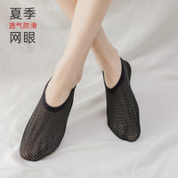 Unisex Non-Slip Indoor Floor Socks with Soft Sole - Breathable Mesh Thin Design