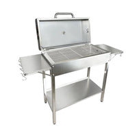 Outdoor Patio BBQ Grill Charcoal Stainless Steel Large Household Wood Charcoal Barbecue Rack Thickened Villa American Style Grill