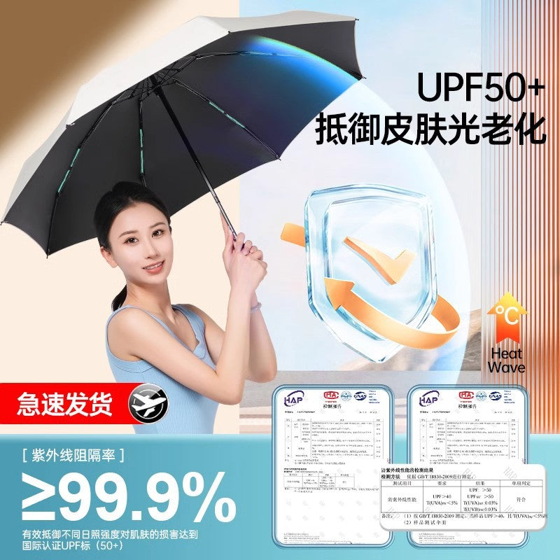 Mini Capsule UV Protection Umbrella for Sun and Rain, 5-Fold Compact Design