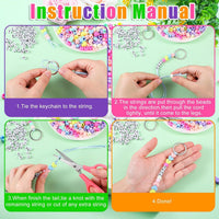 Fashion Woven Acrylic Letter Bead Bag Charm Keychain Phone Chain Accessory Set