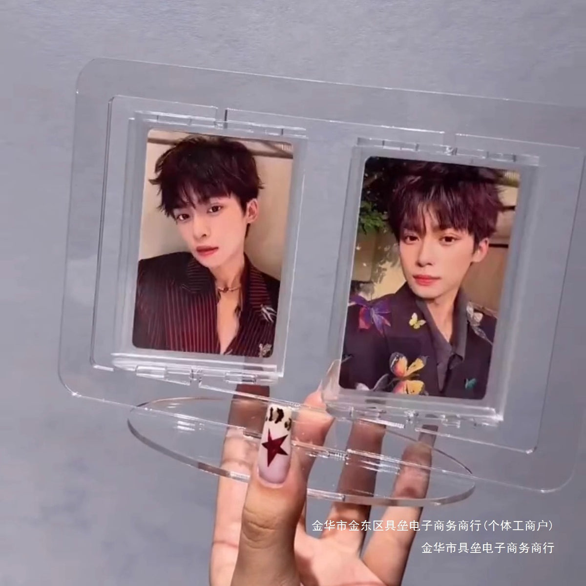 Acrylic Rotatable Double-Sided Photo Frame for 3-inch Instax Mini Cards, Desktop Display