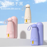 Compact UV Protection Capsule Umbrella for Sun and Rain