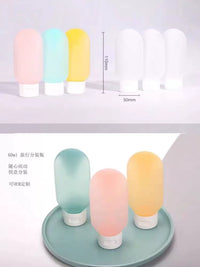 Portable Squeeze Bottle Set for Travel Toiletries - Shampoo, Lotion, Face Wash, Cosmetics