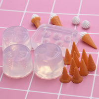 Miniature Ice Cream Cone & Cream Head Silicone Mold for Dollhouse DIY Crafts