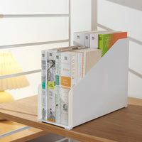 Minimalist Solid Color Plastic Desktop Double-Layer Bookends for Kids' Books and Notebooks