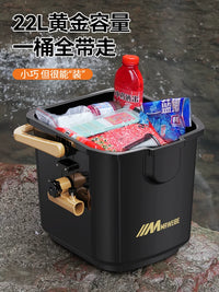 Portable Fishing Bucket with Seat, Multi-functional Live Bait Container, Lightweight Fishing Gear Tackle Box