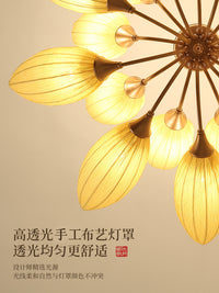 New Chinese Style Lotus Chandelier for Living Room, Bedroom, Hotel Lobby, Restaurant, and Private Rooms