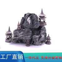 New Chinese Style Ceramic Pagoda Pavilion for Fish Tank Aquascaping Decoration