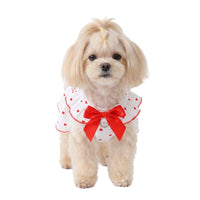 Pet Cat Dog Dress with Heart Bowknot for Small Breeds, Thin Spring/Summer Anti-Shedding Puppy Clothes