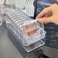 Wearable Nail Storage Box, Acrylic Transparent Sealed Dustproof Nail Art Organizer, Rectangular Manicure Collection Case